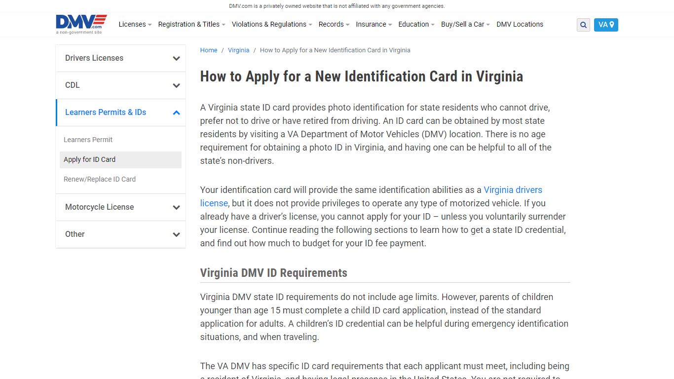 Your Virginia ID Card Guide | DMV.com