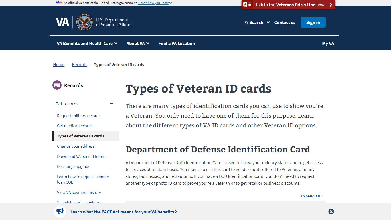 Types Of Veteran ID Cards | Veterans Affairs