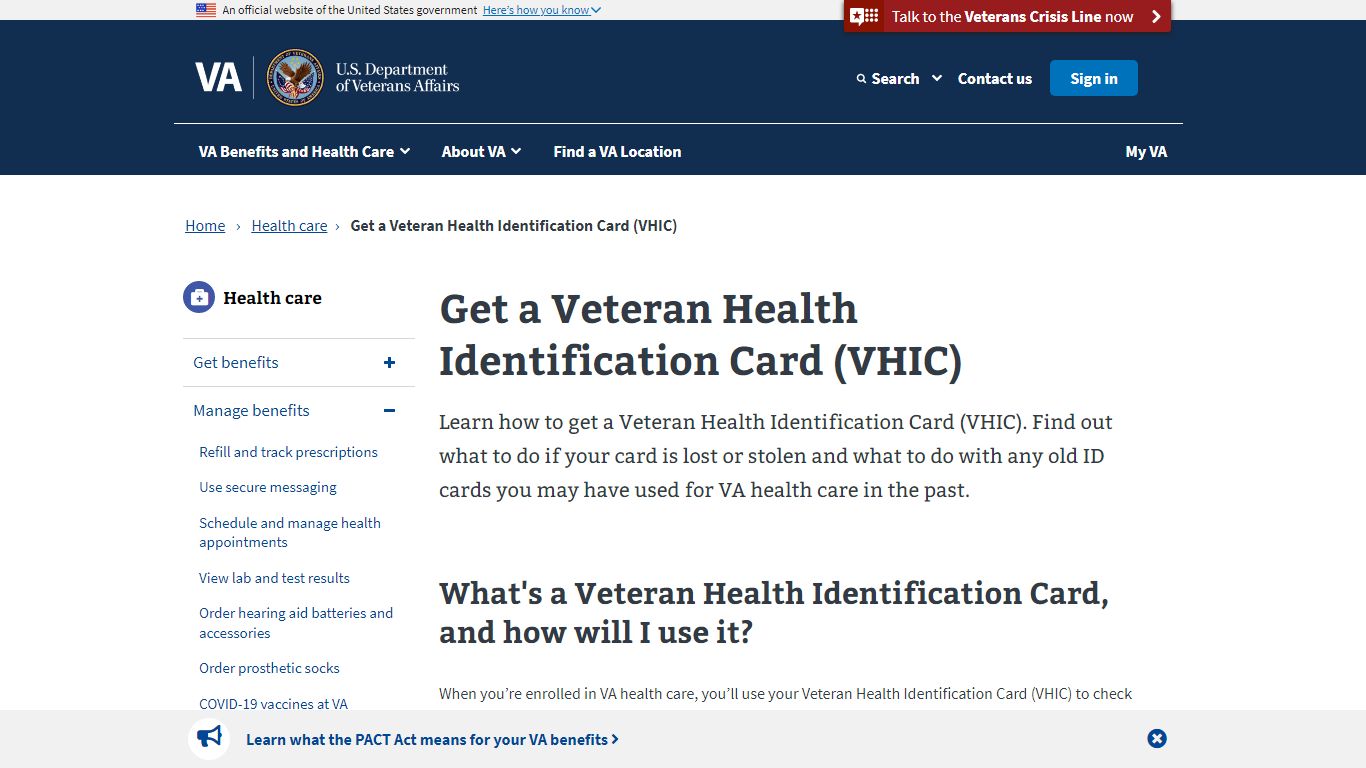 Get A Veteran Health Identification Card (VHIC) | Veterans Affairs